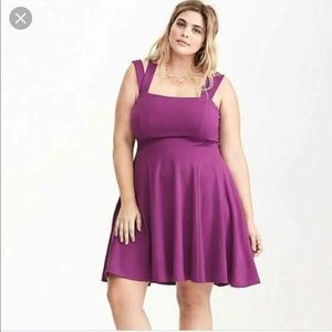 Torrid Strappy Ponte Skater Dress